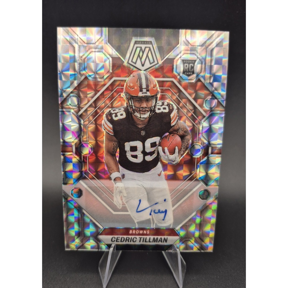 2023 Panini Mosaic Rookies Cedric Tillman #296 Mosaic Prizm Autographs (RC)
